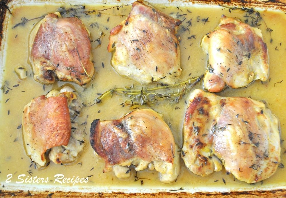 Chicken Thighs with Lemon Garlic & Thyme by 2sistersrecipes.com