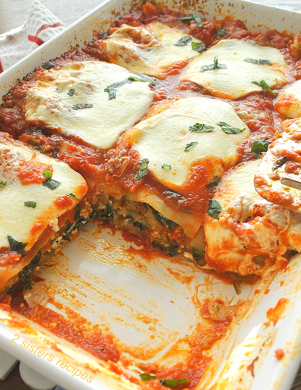 Homemade Lasagna with Vegetables. by 2sistersrecipes.com