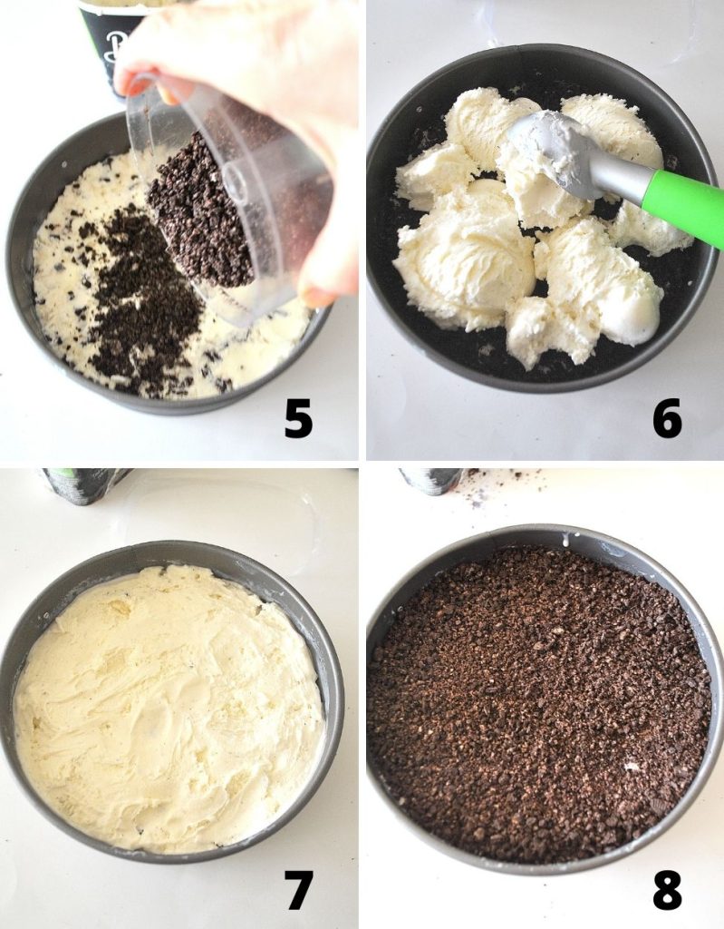 Addtional steps to layering the ice cream and crunchies in pan. by 2sistersrecipes.com