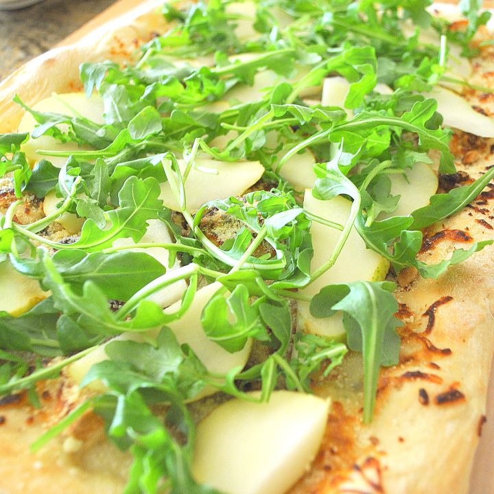Pear and Roquefort Pizza by 2sistersrecipes.com