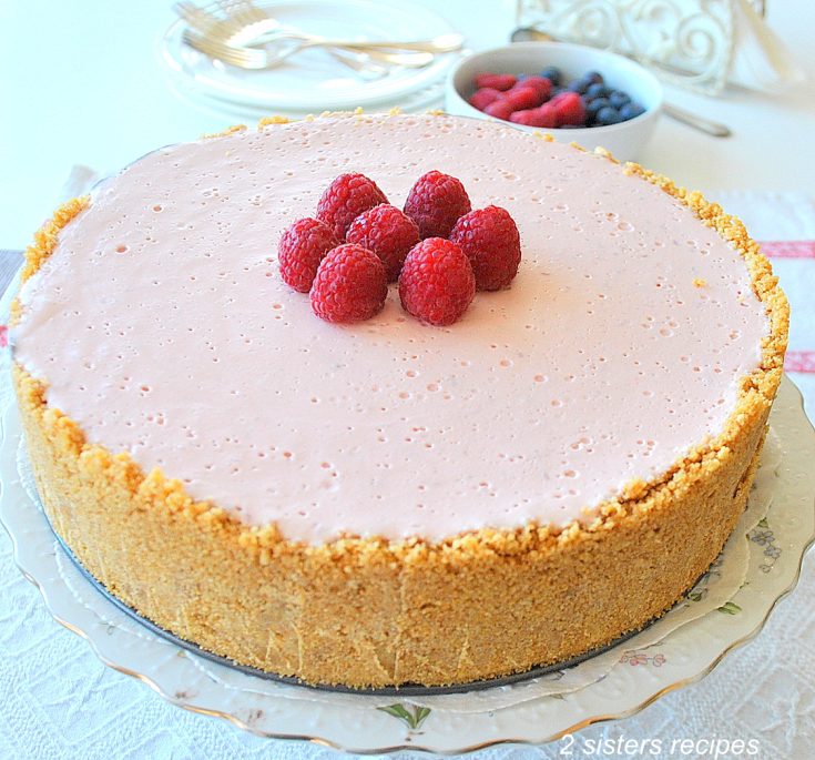 No-Bake Raspberry Cheesecake by 2sistersrecipes.com