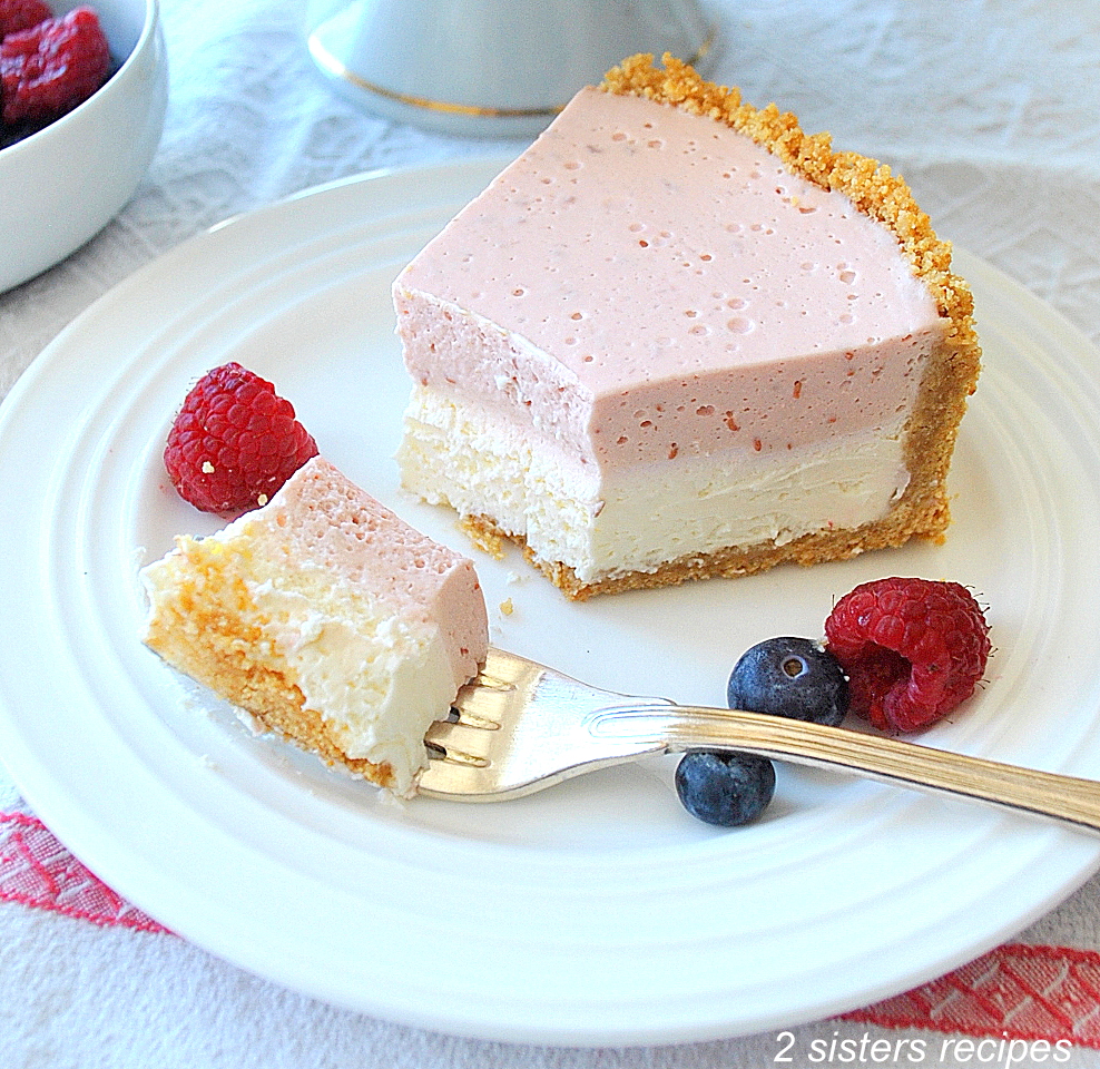No-Bake Raspberry Cheesecake by 2sistersrecipes.com