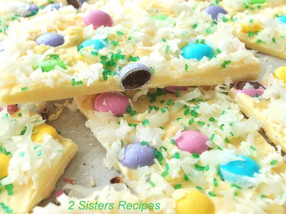 Close up photo of the chocolate bark. by 2sistersrecipes.com