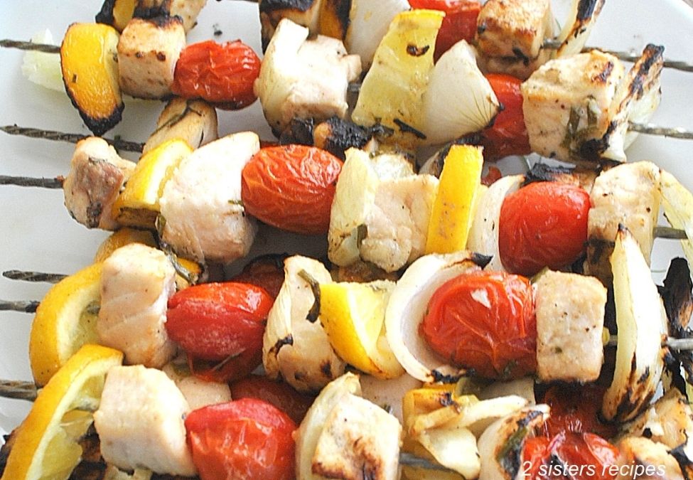 Grilled Swordfish Kabobs by 2sistersrecipes.com