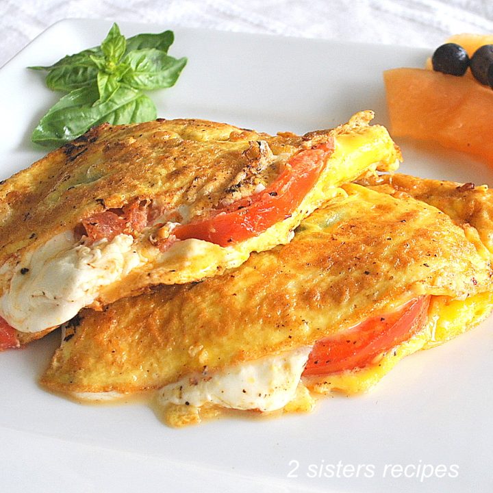 Caprese Style Omelet by 2sistersrecipes.com