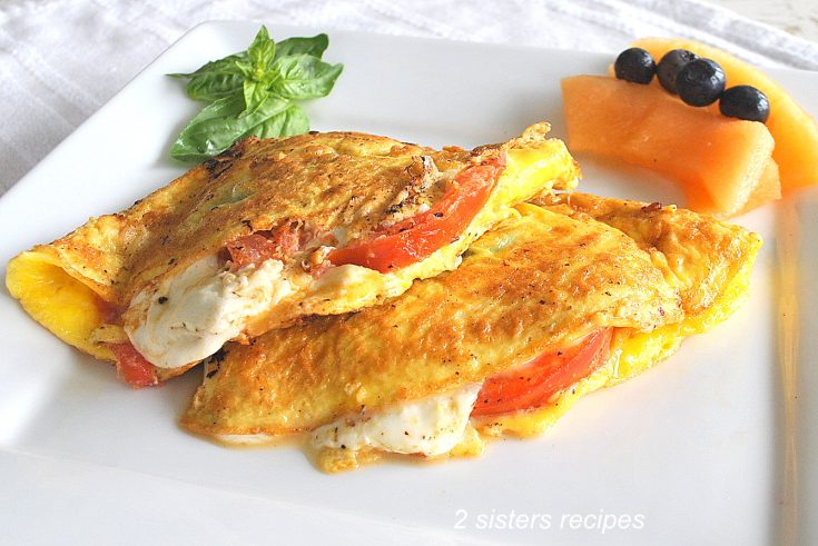 Caprese Style Omelet by 2sistersrecipes.com