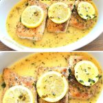 Pan-Seared Mahi Mahi is served with lemon slices on top and in lemon sauce.