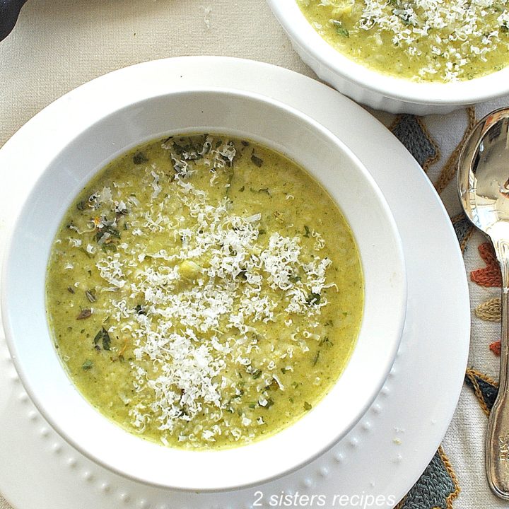 Creamy Broccoli Parmesan Soup by 2sistersrecipes.com
