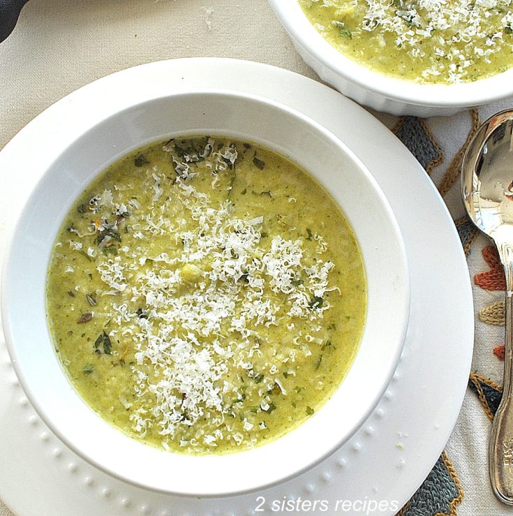 Creamy Broccoli Parmesan Soup by 2sistersrecipes.com