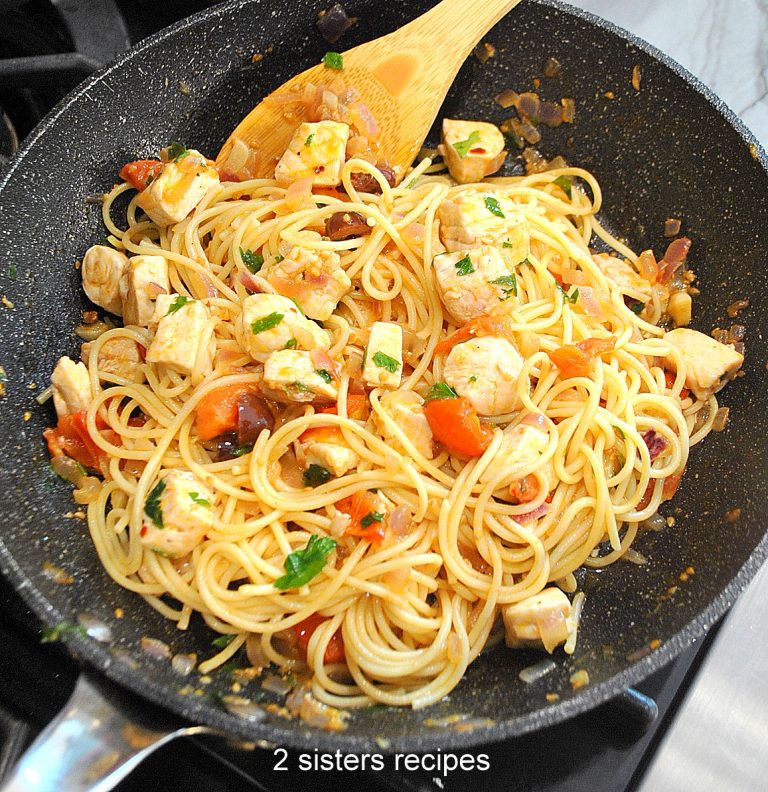 Spaghetti with Swordfish Sauce 2 Sisters Recipes by Anna and Liz