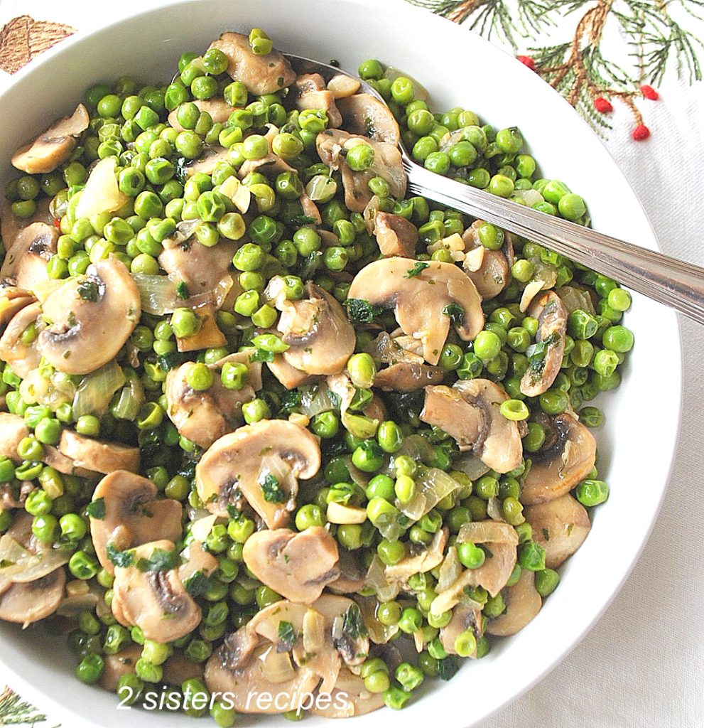 Peas and Mushrooms Recipe by 2sistersrecipes.com