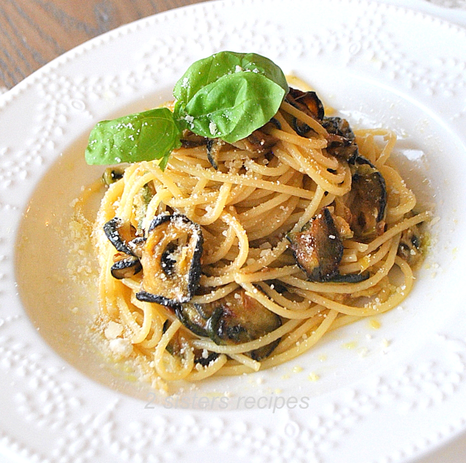 Spaghetti with Zucchini (alla Nerano) by 2sistersrecipes.com