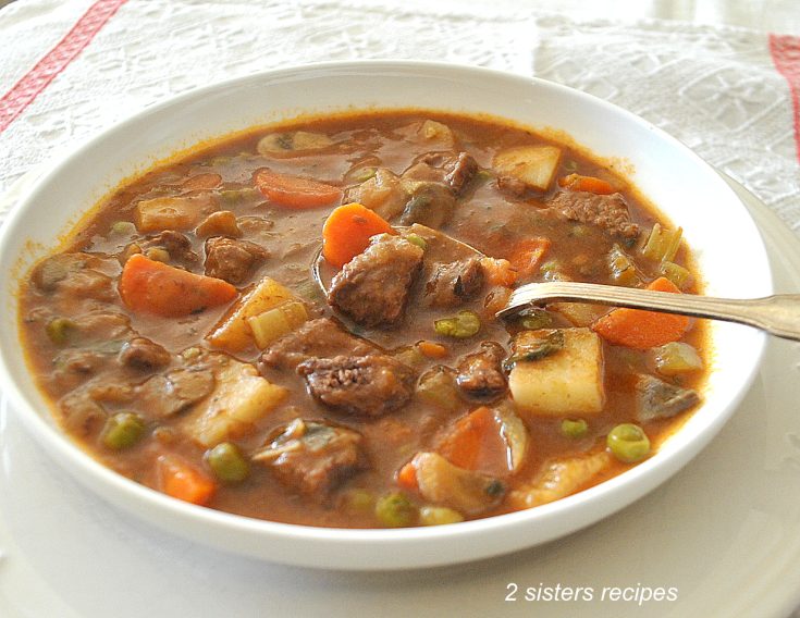 Beef Vegetable Soup by 2sistersrecipes.com