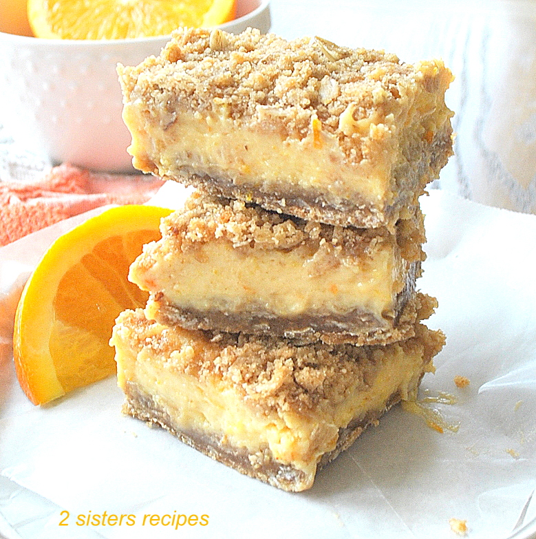 Best Orange Crumb Bars by 2sistersrecipes.com