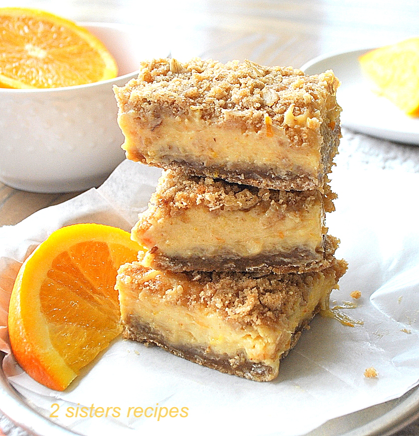 Best Orange Crumb Bars by 2sistersrecipes.com