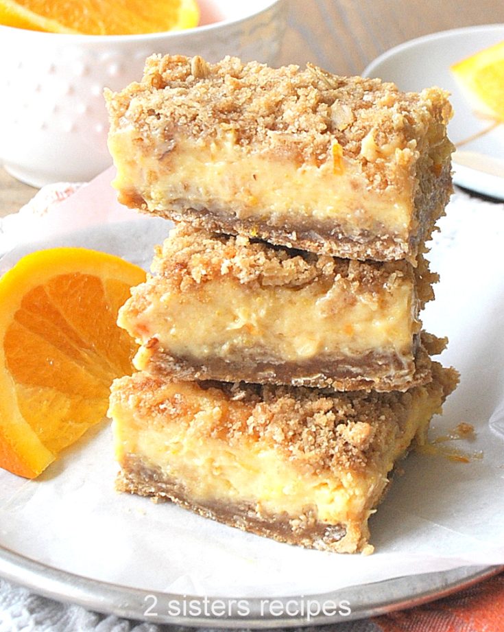 Best Orange Crumb Bars by 2sistersrecipes.com