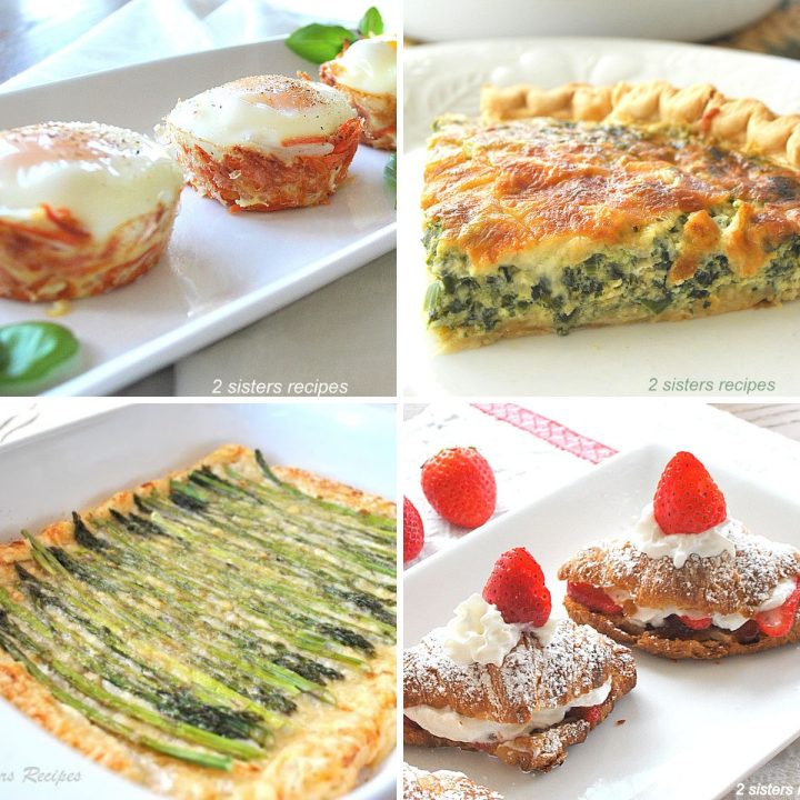 18 Easter Brunch Ideas and recipes in 4 breakfast dishes.