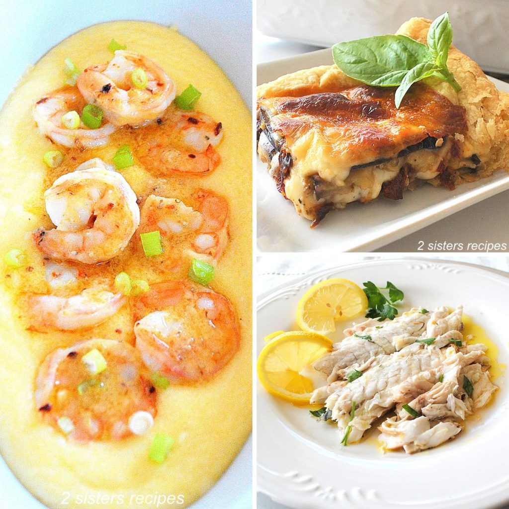 3 photos of recipes that will pair well with white wine. by 2sistersrecipes.com