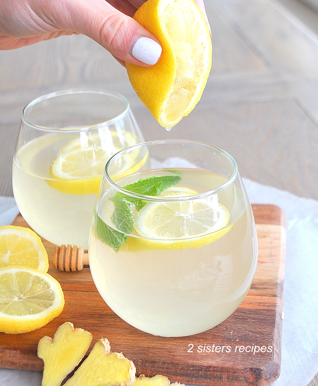 Lemon Ginger Honey Water 2 Sisters Recipes by Anna and Liz
