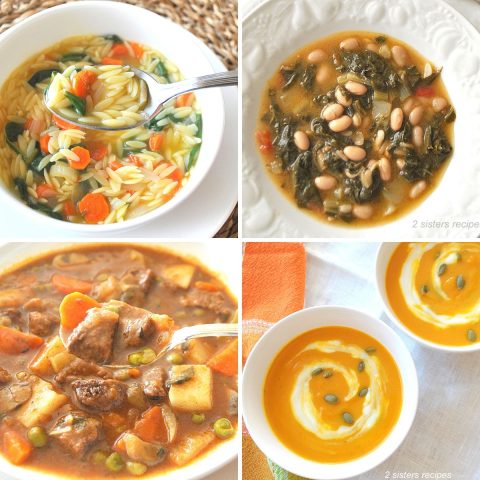 Italian Wedding Soup with Spinach Meatballs - 2 Sisters Recipes by Anna