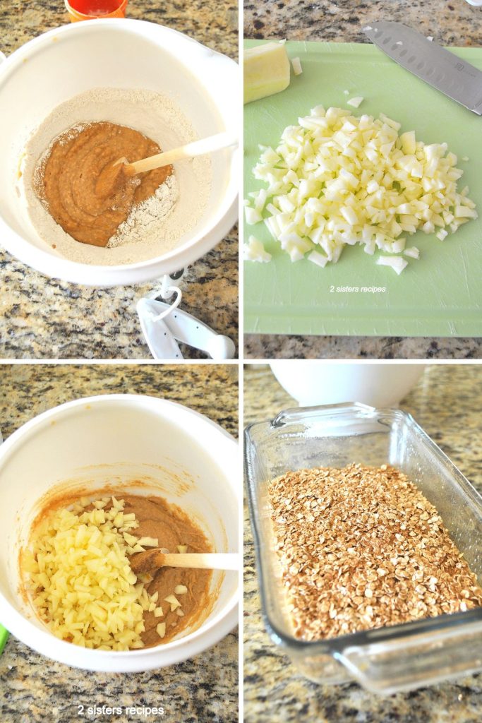 4 Photos of steps to mixing ingredients. by 2sistersrecipes.com