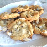 A white plate filled with S'mores Cookies.