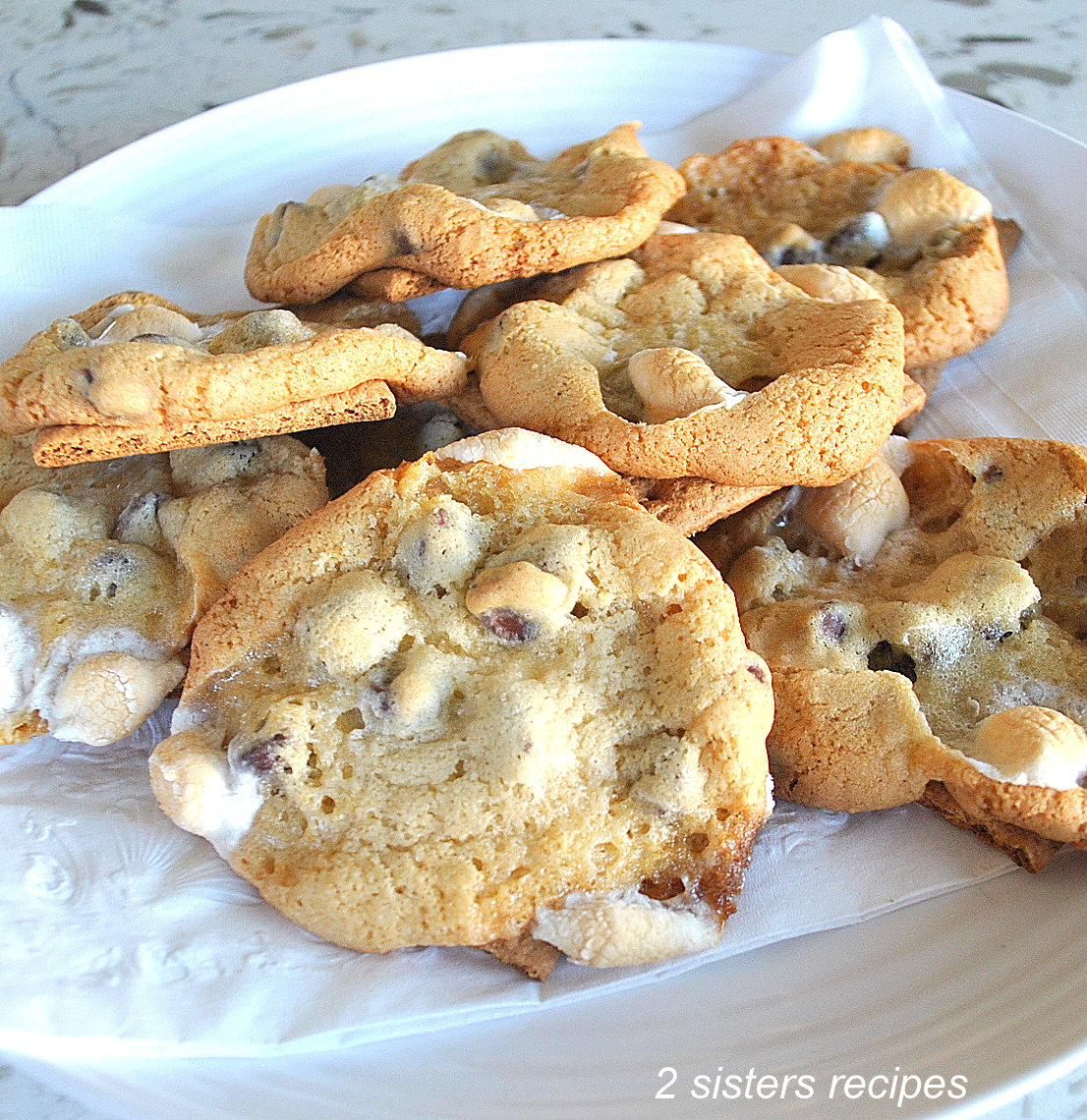 Chewy S'mores Cookies by 2sistersrecipes.com
