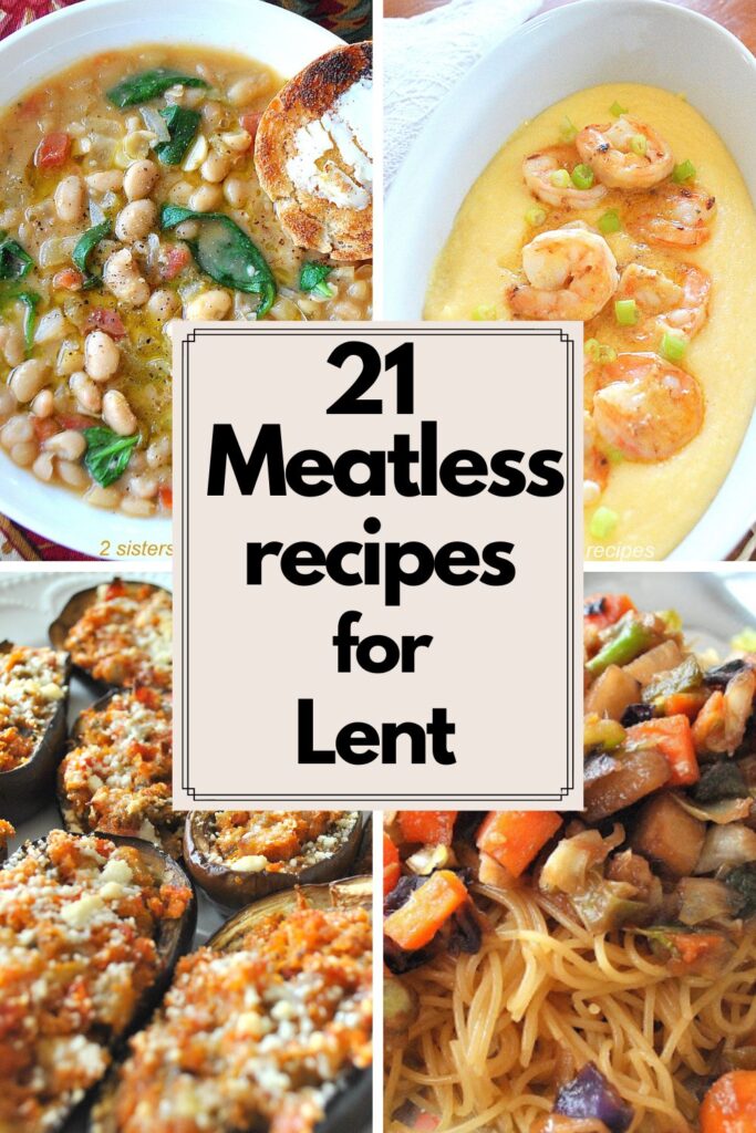 Dishes of meatless meals for Lent