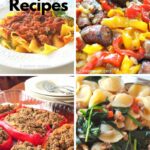 photos of different recipes for Sausages in a pinterest format.