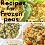 Dishes of vegetables with frozen peas mixed into the dishes.