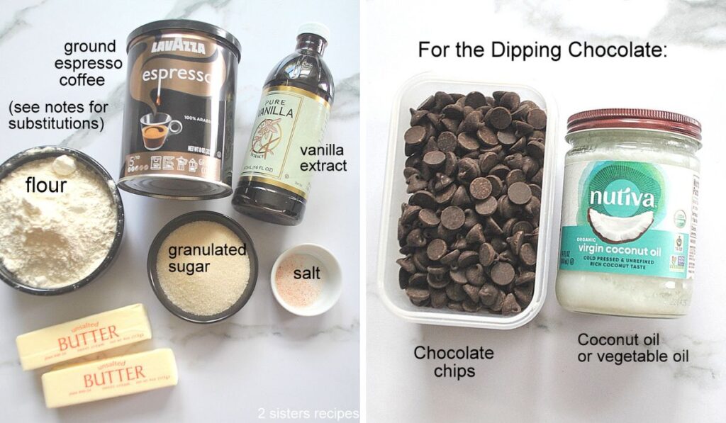 all the ingredients are displayed on the counter.