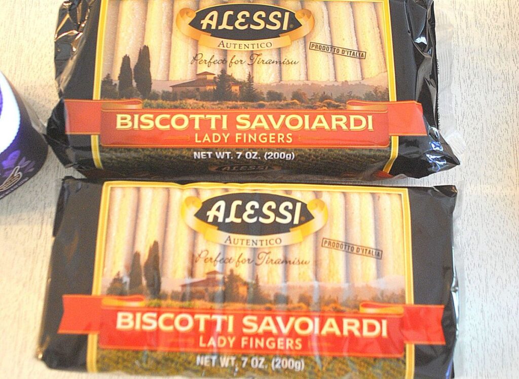 Two packages of Italian Lady Finger cookies.