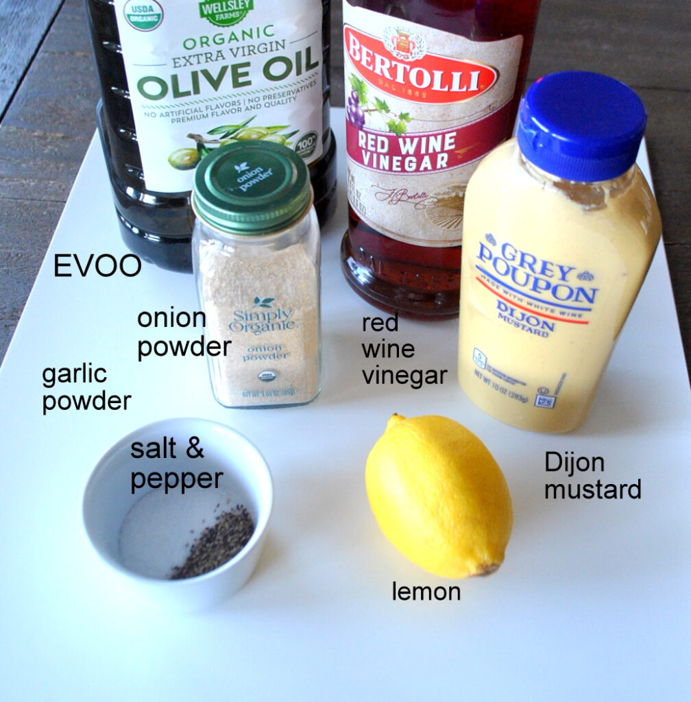 All the ingredients are laid on the counter.