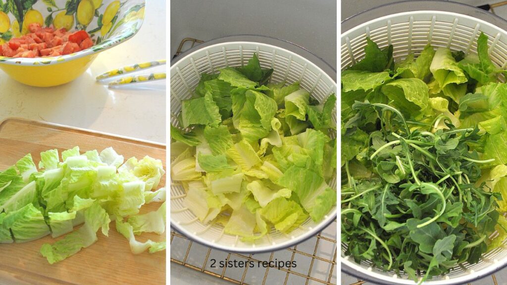 Lettuce chopped and placed in a salad spinner.